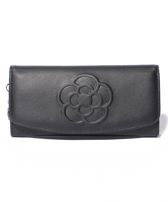 CLATHAS ワッフル フラップ長財布 ブラック F CLATHAS ワッフル フラップ長財布 ブラック F