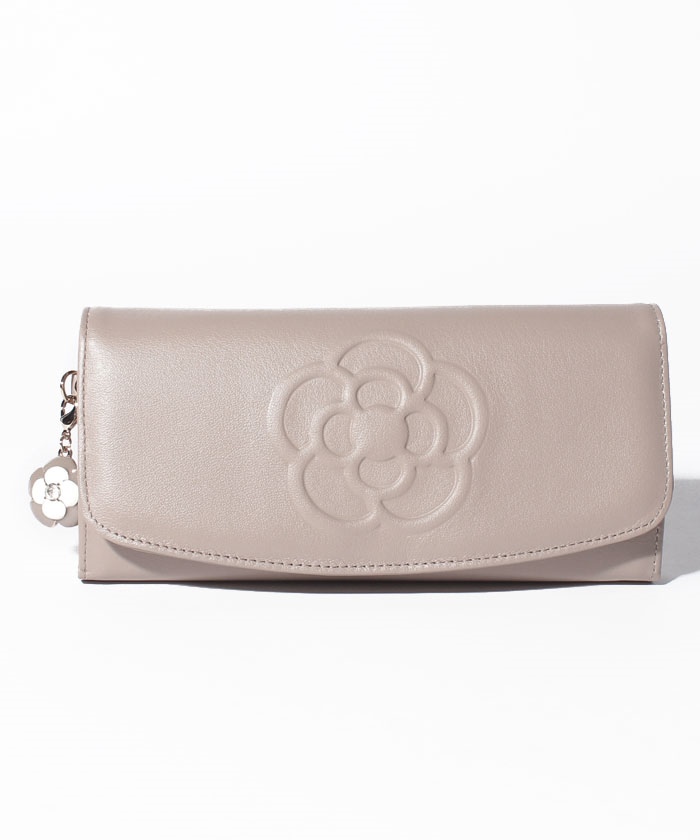 CLATHAS ワッフル フラップ長財布 グレージュ F CLATHAS ワッフル フラップ長財布 グレージュ F