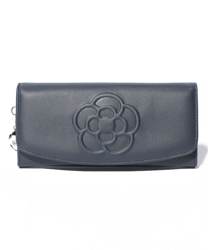CLATHAS ワッフル フラップ長財布 ネイビー F CLATHAS ワッフル フラップ長財布 ネイビー F