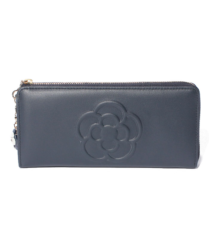 CLATHAS ワッフル Lファスナー長財布 ネイビー F CLATHAS ワッフル Lファスナー長財布 ネイビー F