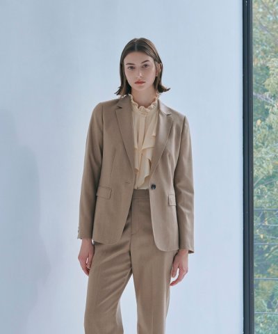 【ウォッシャブル/防しわ性】ウールフランネル　ジャケット