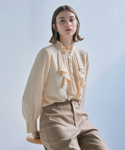 【ウォッシャブル】トリアセジョーゼット　ブラウス