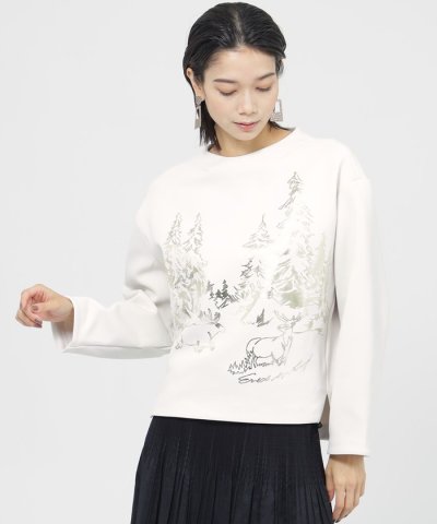 【ウォッシャブル】ランドスケープダンボールプルオーバーカットソー