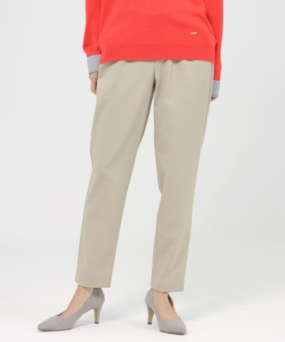 【ウォッシャブル】【防しわ性】ツイードライクストレッチテーパードパンツ