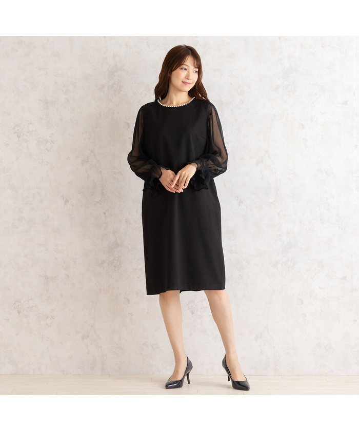 ローズティアラ（Rose Tiara）/プリーツ袖切替ワンピース ローズティアラ RoseTiara プリーツ袖切替ワンピース(507049092)｜阪急