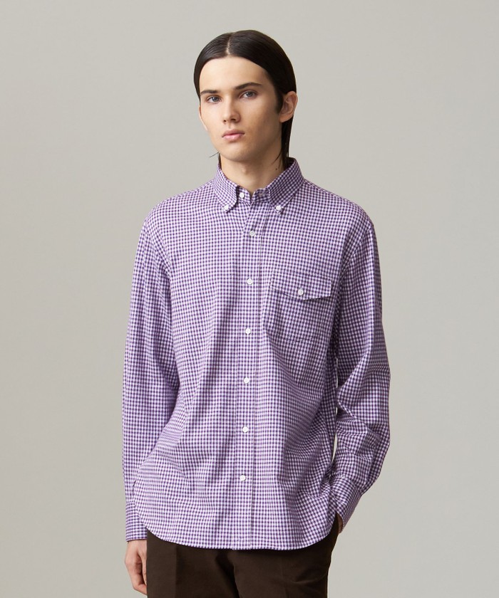 ギンガムチェック コットンネルジャージシャツ(507073811)｜HANKYU