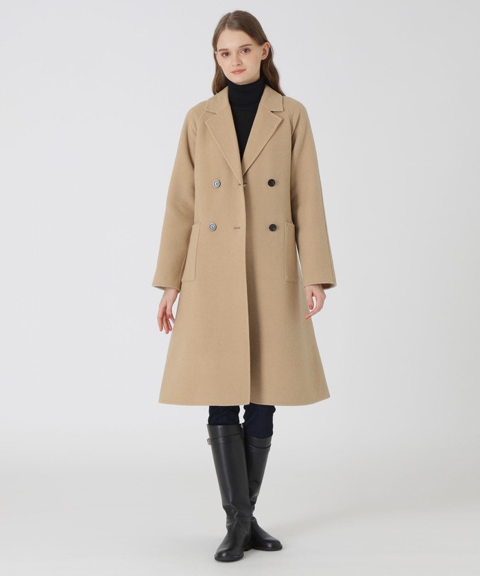 美品✨ クレストブリッジチェックダブルフェイスロングコート　36 リバーシブル クレストブリッジチェックトーナルリバーフェイスロングコート