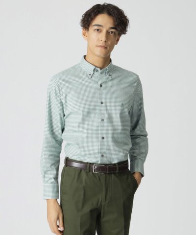 ブラッシュドギンガムチェック柄シャツ