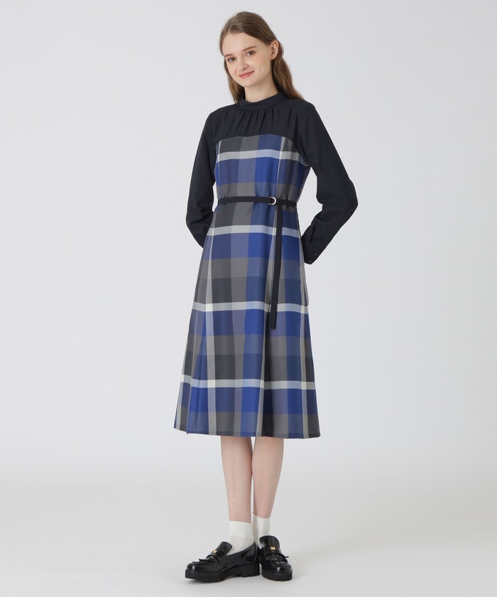 クレストブリッジチェッククロッシングビエラドッキングドレス