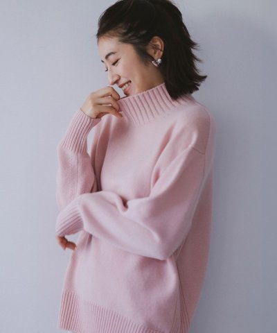 【杏さんセレクトカラー】カシミヤブレンド ハイネック ニット