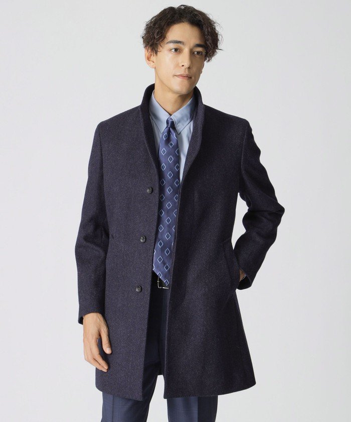 カシミヤ混スタンドカラーコート(506896063)｜HANKYU MEN