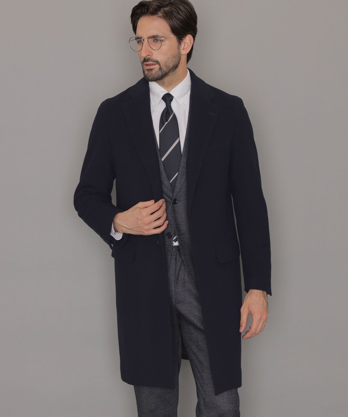 【比翼/上質ウール】マッキントッシュロンドン　チェスターコート M ネイビー 比翼/上質ウール】マッキントッシュロンドン チェスターコート M