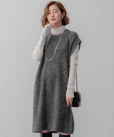 【SLOW/一部店舗限定】ニットトータル スリーブレス ワンピース
