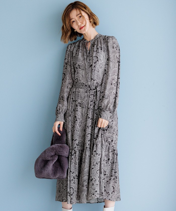 23区　【洗える】Ratti ペイズリープリント ワンピース 洗える】Ratti ヴィンテージペイズリープリント ワンピース / 23