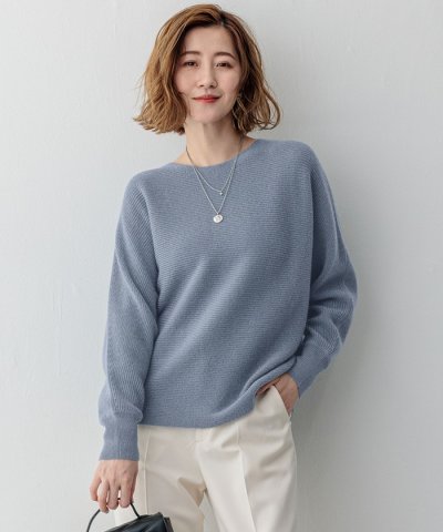 【洗える】ラメウール ドルマンスリーブ ニット