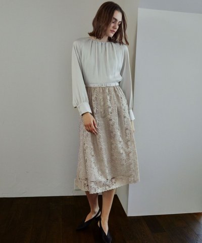 グロッシーレースコンビ フレアドレス