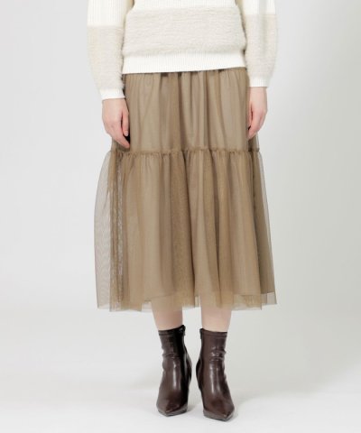 【EPOCA STORIA】 ラメチュール ティアードスカート 《WEB＆一部店