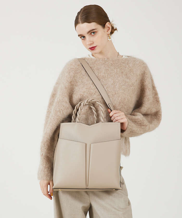 LOWELLThings Twiste/ダブルポケット2WAYトート L ベージュ F