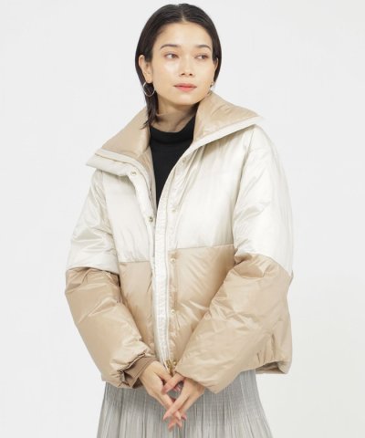 【カタログ掲載品】【ウォッシャブル】バイカラータフタショートダウン