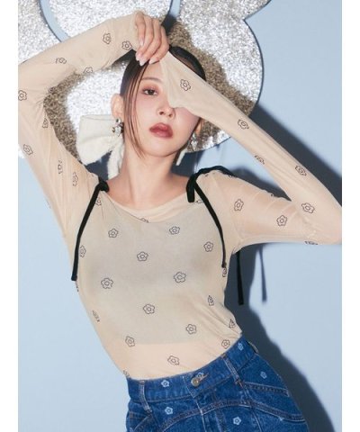 【LILY BROWN×MARY QUANT】デイジー柄シアーチュールトップス