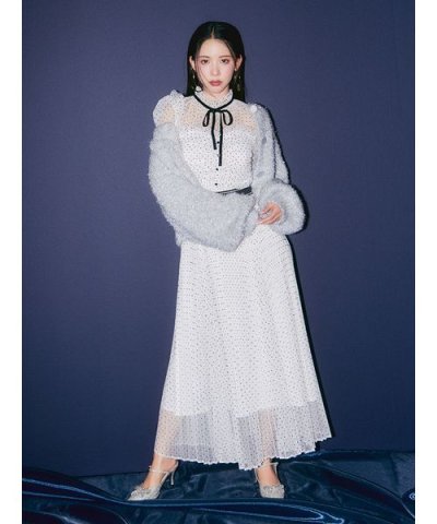 【LILY BROWN×MARY QUANT】ベルト付きドットチュールドレス