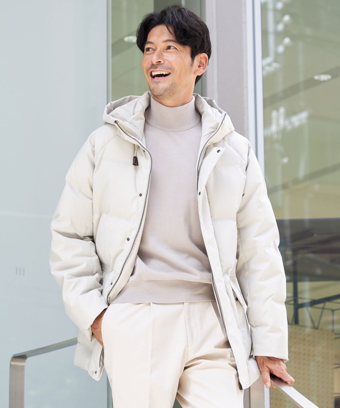 ⭐訳あり美品⭐PEARLYGATES ⭐ダウンジャケット⭐白⭐M⭐ PEARLY GATES（パーリーゲイツ）の「【PEARLY GATES】ナイロン ドビー