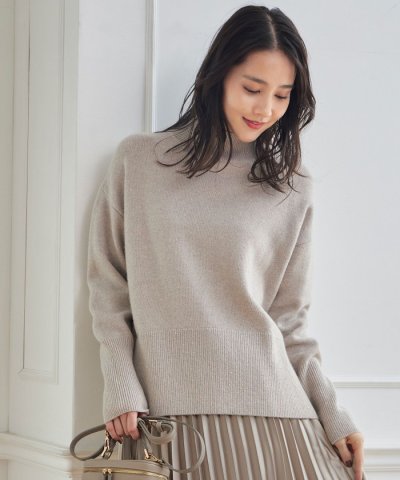 【洗える】ウールカシミヤブレンドラメスパンコールハイネック ニット