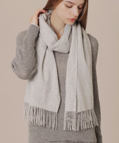 ロゴ刺繍カシミヤストール