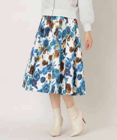 フラワープリント フレアスカート