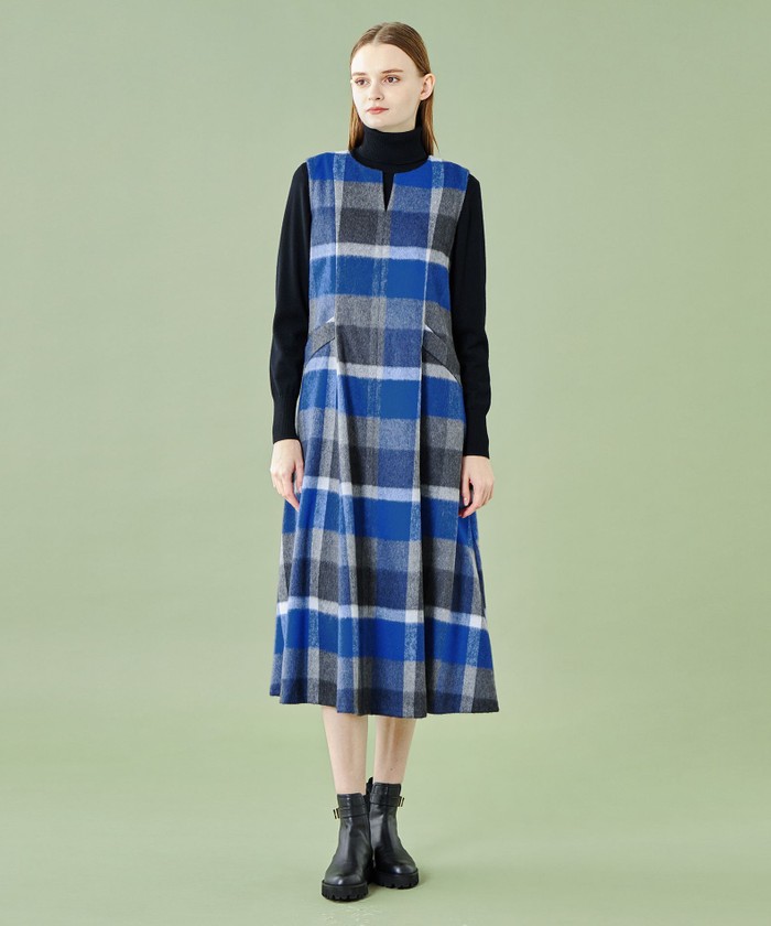 WEB限定】クレストブリッジチェックブライトジャンパードレス