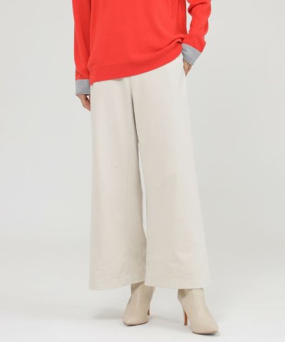 【定番リニューアル】【ウォッシャブル】メリルハイテンション裏起毛ワイドパンツ