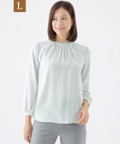 【L】【WEB・一部店舗限定】【ウォッシャブル】マイクロパウダリースタンドカラー