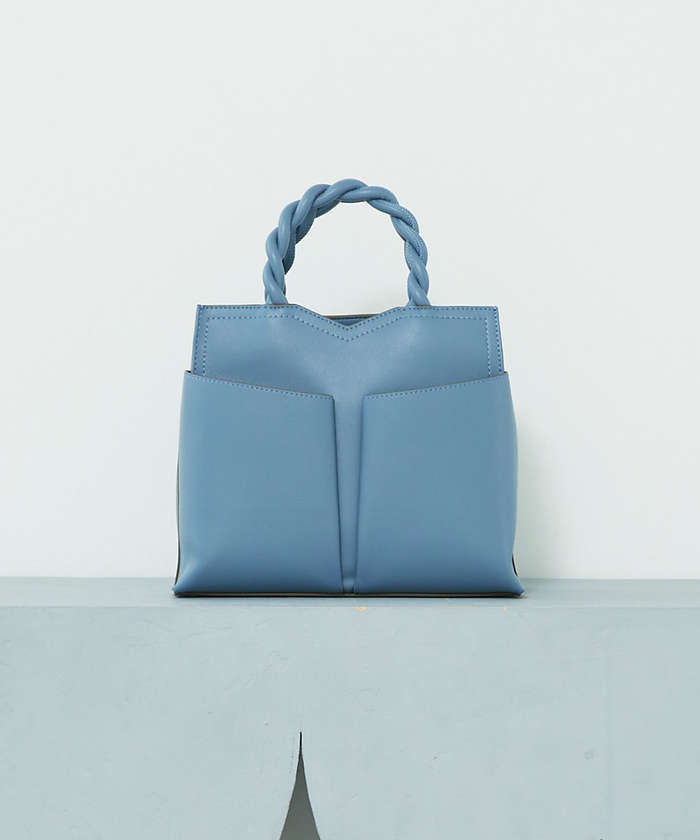 LOWELLThings TWISTE/ダブルポケット2WAYトート M ブルー F LOWELLThings TWISTE/ダブルポケット2WAYトート M ブルー F