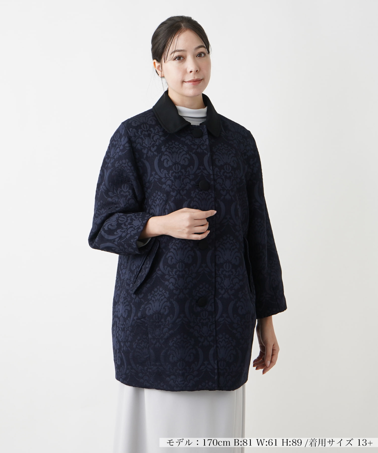 Leilianレリアンフォックスファーコートブラックサイズ13プラス