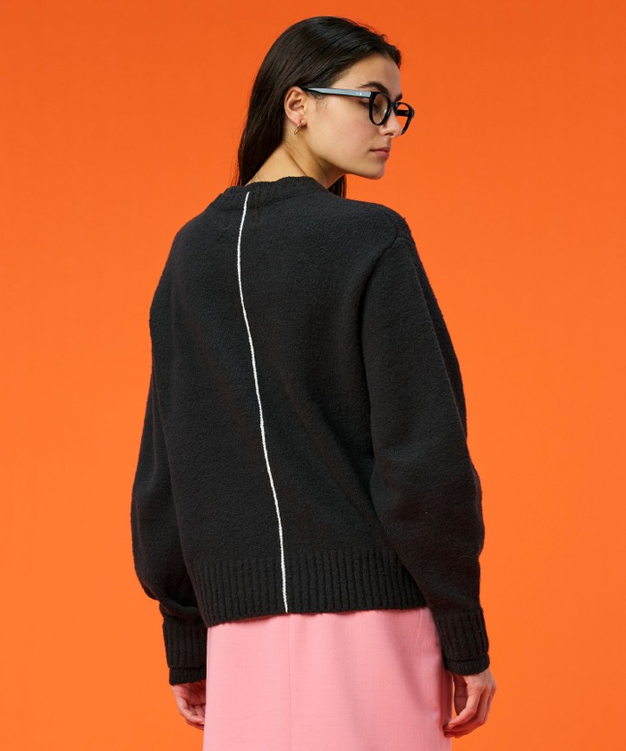 BEIGE 【洗える】BERTAINA / 配色リンキングクルーネックニット C. GRAY×ECRU 32 BEIGE 【洗える】BERTAINA / 配色リンキングクルーネックニット C. GRAY×ECRU 32