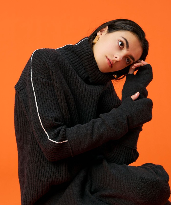 BEIGE 【洗える】BERTAINA / 配色リンキングタートルネックニット C. GRAY×ECRU 4