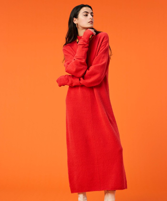 BEIGE 【洗える】BERTAINA / ロングニットワンピース REDORANGE×MILKTEA 2 BEIGE 【洗える】BERTAINA / ロングニットワンピース REDORANGE×MILKTEA 2