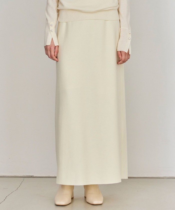 BEIGE MONTAIGNE / ウールロングスカート ECRU 32 BEIGE MONTAIGNE / ウールロングスカート ECRU 32