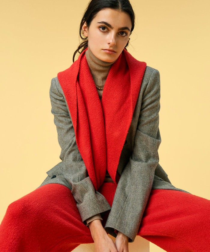 BEIGE 【洗える】BERTAINA / コットンフーディマフラー REDORANGE×MILKTEA F