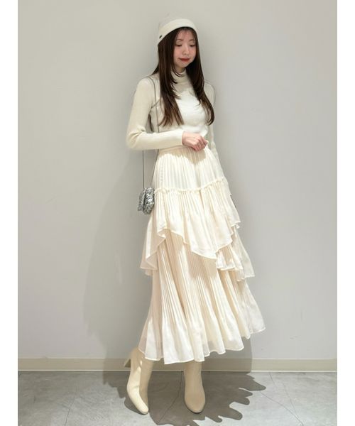 snidel スナイデルボリュームティアードスカート
