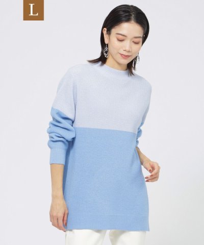 【L】【カタログ掲載品】【ウォッシャブル】ラメバイカラープルオーバーニット