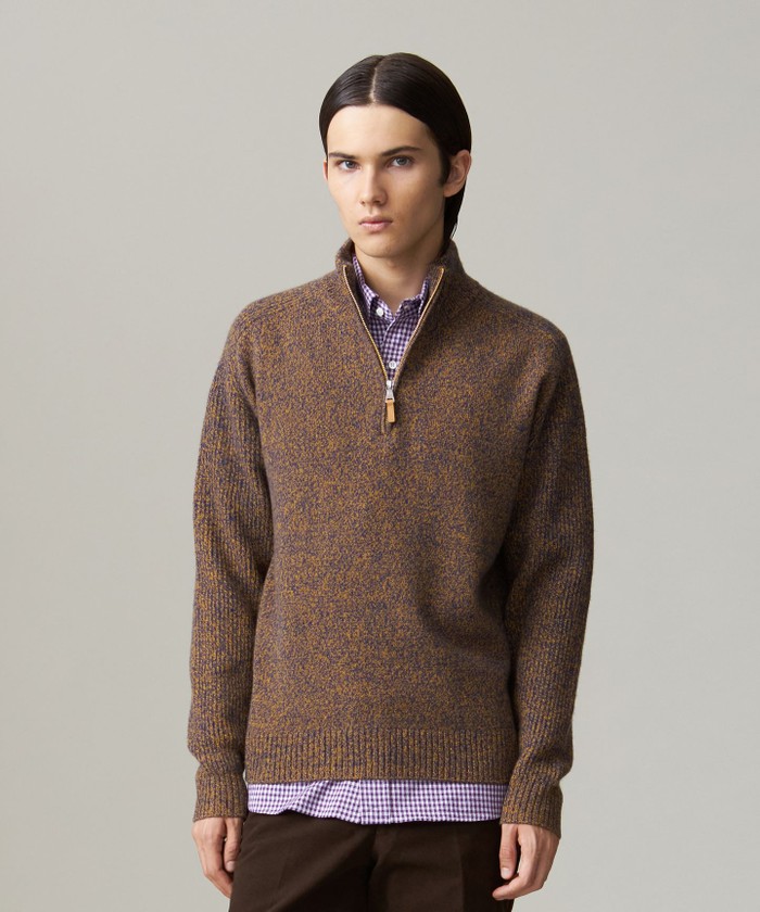 Cash Lamb's Wool】ハーフジップニット(507619566)｜HANKYU MEN'S