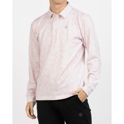 総柄プリント共衿シャツ【蓄熱保温/吸汗速乾/UV】