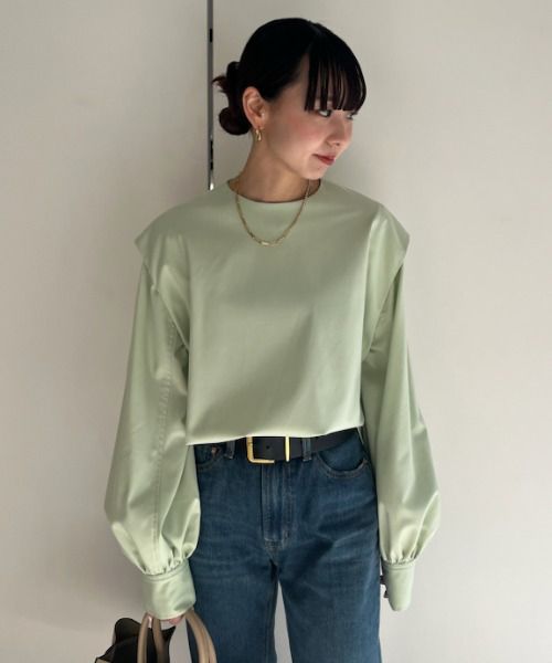 「Mila Owen」 長袖シャツ ONE SIZE グリーン レディース グリーン系｜シャツ・ブラウス｜Mila Owen(ミラオーウェン