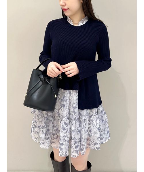 スナイデル　アシメニットコンビワンピース スナイデル SNIDEL アシメニットコンビワンピース （GRY