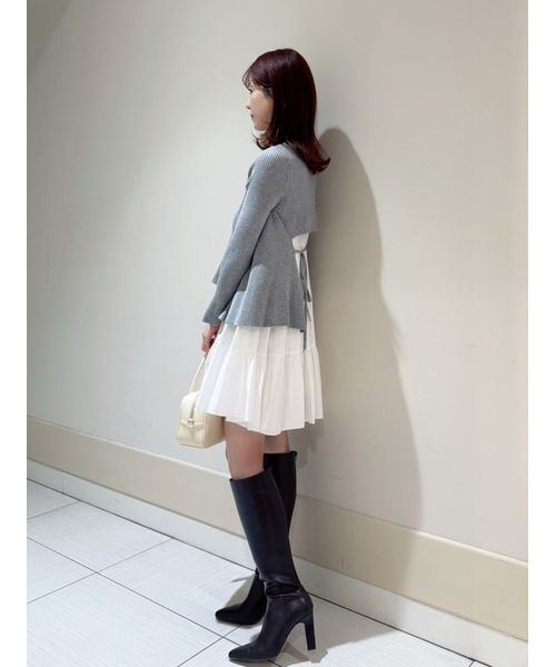 スナイデル　アシメニットコンビワンピース セール】アシメリブニットコンビワンピース（ワンピース