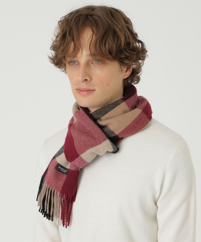 【未使用】ブラックレーベル クレストブリッジ チェック マフラー ウール レッド BLACK LABEL CRESTBRIDGE - ブラックレーベルクレストブリッジ