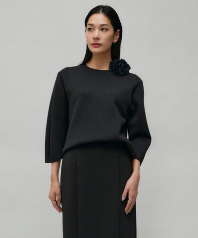 【洗える・WEB限定カラーあり】コンパクトダブルフェイス トップス