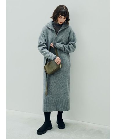 【New Year Special Item】ベスト×ハーフジップニットワンピー