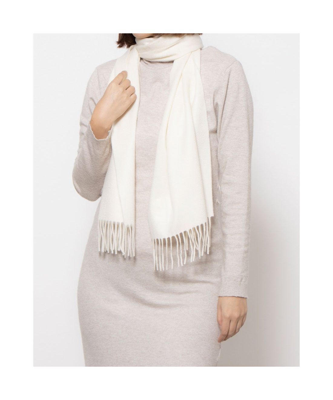 カシミヤ100% 無地マフラー／30cm幅／洗えるカシミヤ(506865673)｜阪急